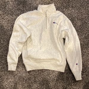 Champion quarter zip light gray